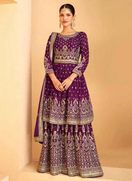 Purple Colour NAVABI 4 New Designer Wedding Wear Heavy Georgette Latest Salwar Suit Coillection 128